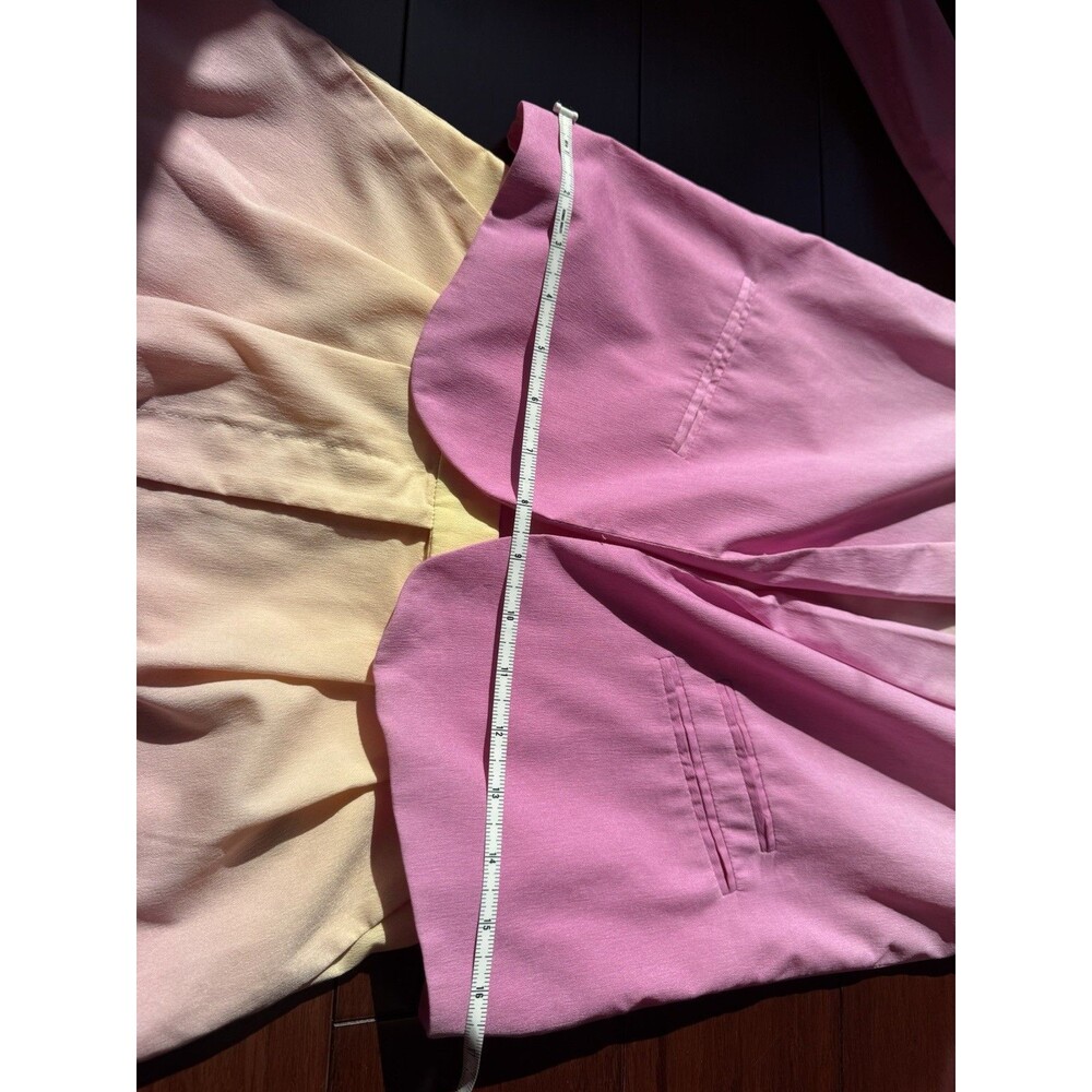 Topshop 2-Piece Ombre Pink/Yellow Chiffon Set Blazer Shorts Button US 2 - Picture 10 of 12